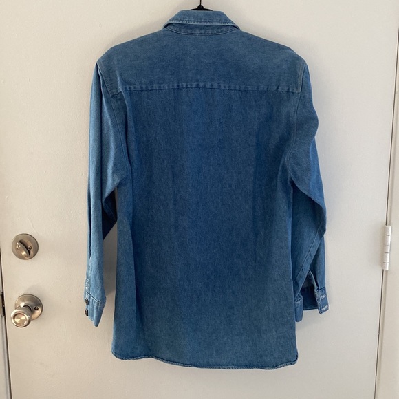 Awesome Vintage Quarter Button Up Denim Western Shirt - Picture 7 of 8